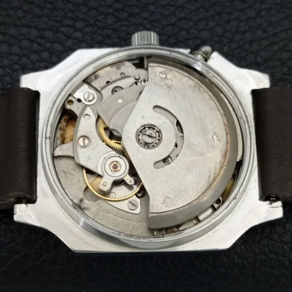 Vintage 1988 Ricoh Automatic Mens Silver Watch W/daydate & Gold accents